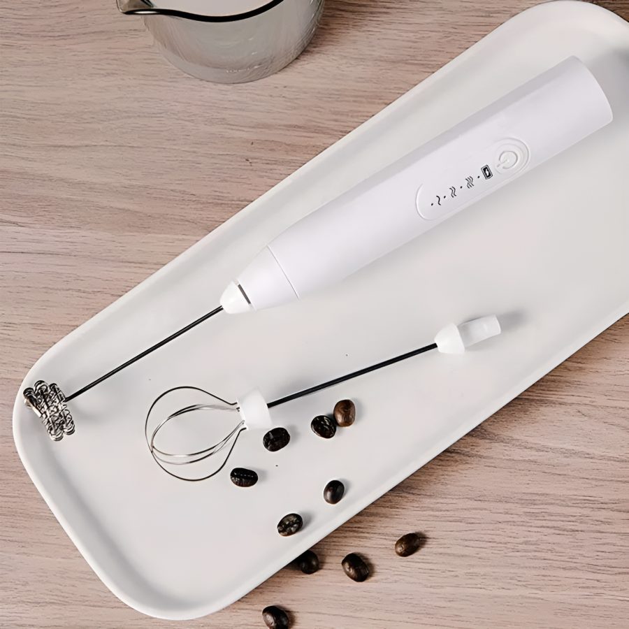 Handheld Electric Milk Frother Whisk Egg Beater Usb Rechargeable Coffee Blender Mixer Foamer Food Blender (random Color)